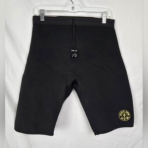 Golds Gym Shorts Mens Medium/Large Black Neoprene Lifting Cycling Sports Active